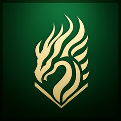 Naklejka premium Elegant Golden Dragon Head Logo Design for Book or Company