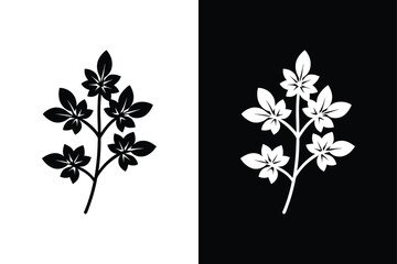 Marjoram Herb and Spice Icon Silhouette vector illustration