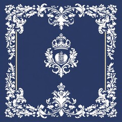 Elegant Nautical Crest Design with Baroque Frame
