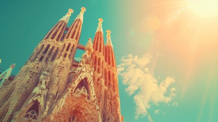 Stunning View of Sagrada Familia in Barcelona, Spain
