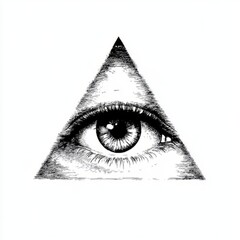 Eye of Providence Within a Triangle Artistic Sketch