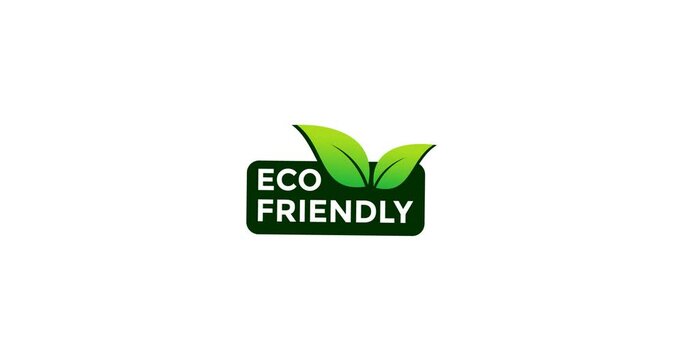 Eco friendly Healthy natural product label. Eco friendly vector logo template. Motion graphics