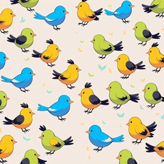 seamless pattern with birds