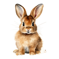 Obraz premium Cute Watercolor Baby Bunny. Concept of Easter, Spring, and Adorable Animals.