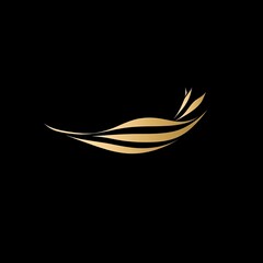 Fototapeta premium Golden Abstract Feather Design Element for Logo