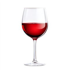 Elegant red wine glass filled with rich, vibrant wine, perfect for a refined occasion.