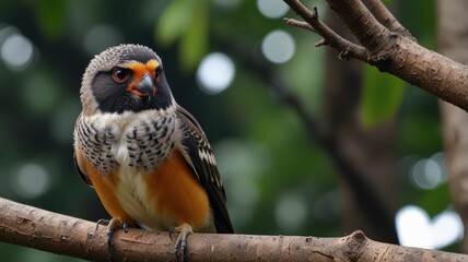 A Spectacled Owl perched on a branch.