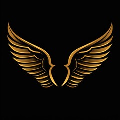 Fototapeta premium Golden Wings Emblem Majestic and Powerful Symbol of Flight