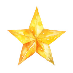 Watercolor Gold Star, Festive Decoration, Christmas Ornament