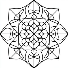 Intricate Geometric Mandala Design for Coloring Pages