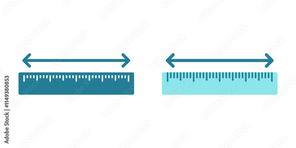 Aufkleber ruler icon set. measure sign. for mobile concept and web design. vector illustration on white backgr