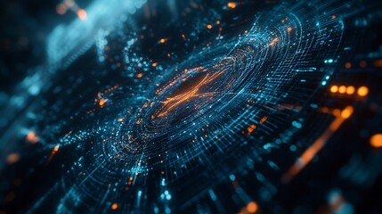 Abstract Digital Data Network Visualization