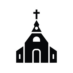 high quality modern church icon  with minimalist design for digital and print projects
