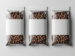 black and white coffee beans