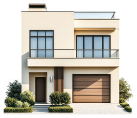 Fototapeta premium PNG Real contemporary suburb house architecture building garage.
