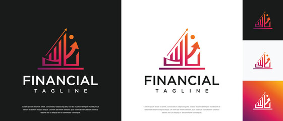 Finance logo design. Finance diagram logo template. Finance logo symbol icon