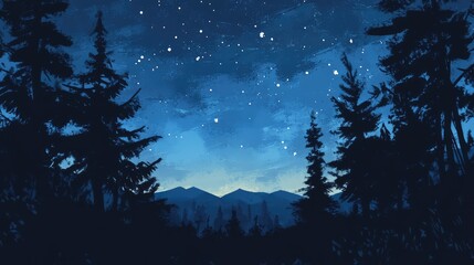 summer night sky watercolor background