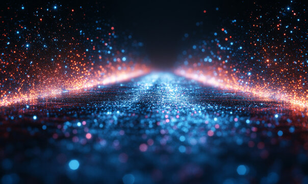 Quantum-inspired Visualization Of Ai Creativity, Showing Multiple Parallel Creative Processes Happening Simultaneously