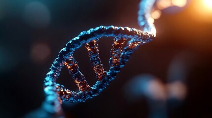 Close-up of a 3D rendered DNA double helix. (1)