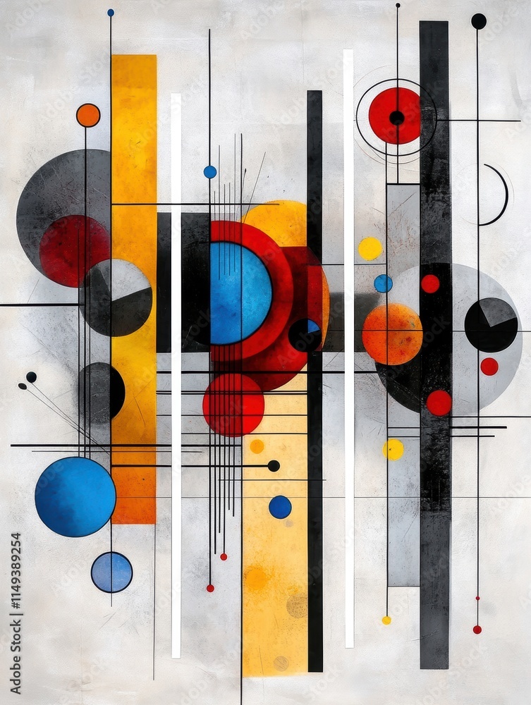Aufkleber this captivating artwork blends bold colors and geometric shapes, creating a dynamic visual rhythm t