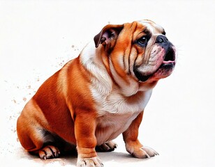 Obraz premium Adorable Bulldog Sitting Calmly