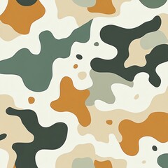 Camouflage pattern with green, brown, and white colors