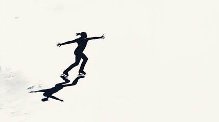 a minimalist sketch of a figure skater