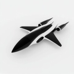 Sleek Black and White Futuristic Aircraft Design