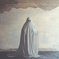 Eerie Ghost in Abandoned Room: Spooky Halloween Image