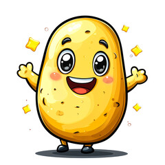Happy cartoon potato character.