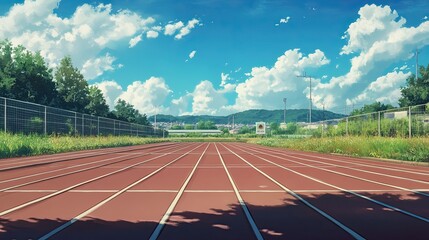 Golden Hour on the Crimson Track: Autumn's Embrace at the Academic Grounds
