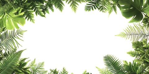 Lush Green Tropical Foliage Forms A Frame