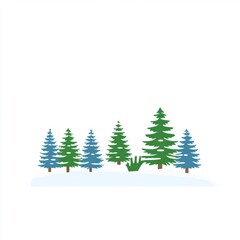 Obraz premium Winter Wonderland A Snowy Forest Scene with Pine Trees