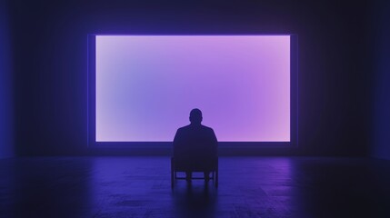 Obraz premium Corporate Espionage: Shadowy Figure at Sinister Presentation - Photorealistic 3D Render Illustration with Dramatic Light