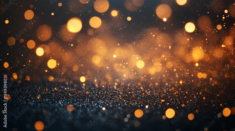 Poster glowing bokeh lights create a warm atmosphere during evening celebrations in an enchanting setting