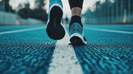 Fototapeta premium Golden Hour on the Crimson Track: Autumn's Embrace at the Academic Grounds