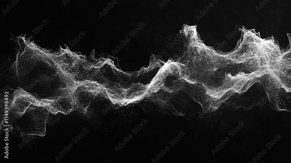 Poster abstract white vortex swirling against a dark background creates a mesmerizing visual effect