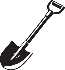 Hoe Silhouette Vector Icon Illustration - Farming Tool Graphic Design

