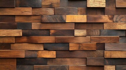 Fototapeta premium Textured Wooden Wall With Stacked Panels