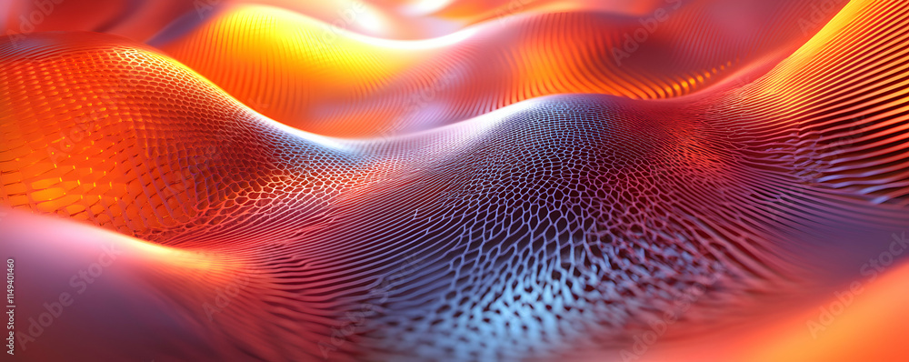 Poster abstract flowing waves with vibrant colors and textures.