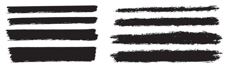set ink brush strokes brushes lines black paint grungy hand drawn graphic element isolated