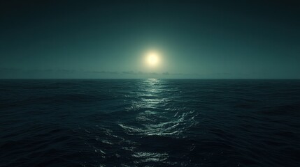 Obraz premium Serene Sunset Over Dark Ocean