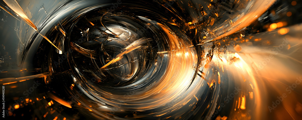Poster a swirling abstract design with vibrant colors and dynamic motion.