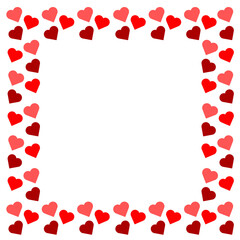 Valentine love clip art square frame border. Heart shape frame border cartoon style element editable in vector isolated in white background