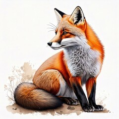 Obraz premium Elegant Fox in a Serene Pose