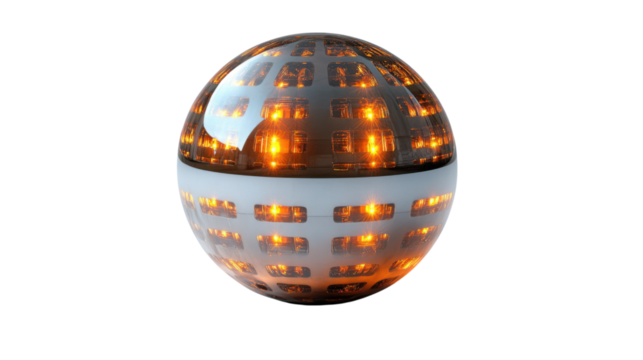 a metal sphere isolated on white background