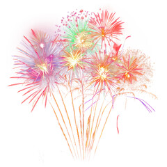 PNG Vibrant fireworks light night sky
