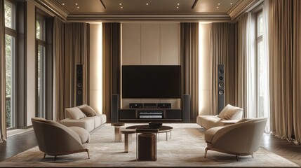 Luxurious Home Theater with Modern Design