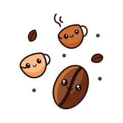 coffee cup with coffee beans