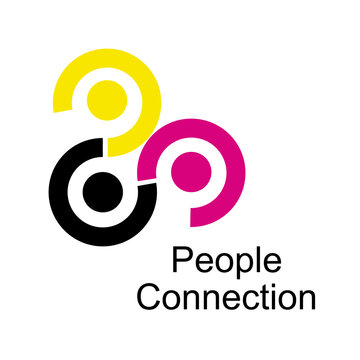 Connect people together icon representing connectivity and unity. Vector emblem featuring interlinked circular shape symbolizes teamwork, collaboration, union, cooperation